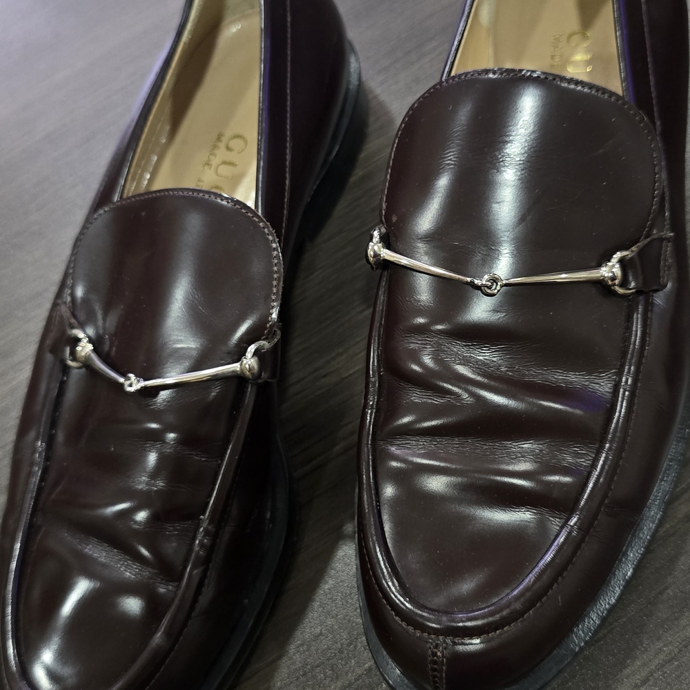 Gucci Brown Leather Horsebit Loafers - Picture 2 of 11